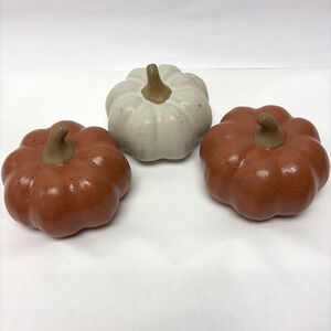 3 Ceramic Pumpkin Figures - 4.5 in x 3.5 in - Target Threshold Home Decor NEW